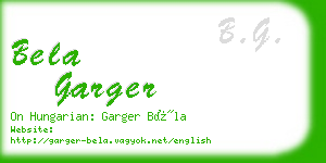 bela garger business card